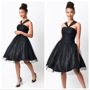Vintage style 50s Mesh Swing Halter Dress